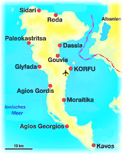 Mapa Krfa
